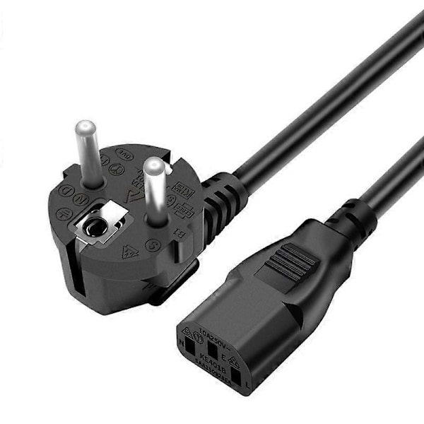 1,8 m Strømkabel Netledning Strømkabel Beskyttelseskontakt F Type (CEE 7/4) til Kold Plug Kobling C13 Stik PC Computer Skærm Printer Ledningsnet