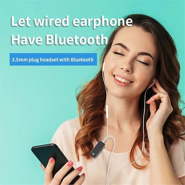 Bluetooth 5.3 Sender Mottaker 3.5mm AUX Trådløs Adapter
