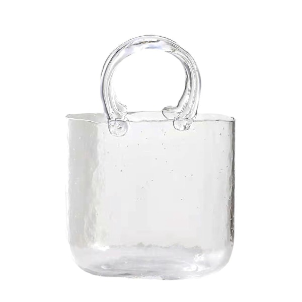 Bästsäljande Handväska Form Klar Vas, Klar Väska Glas Blomvas För Hem Bröllopsdekor Transparent Färg