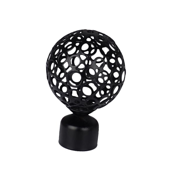 1 Styck Retro Gardinstång Ändknoppar Avslut Huvuden 28mm A Stil Svart