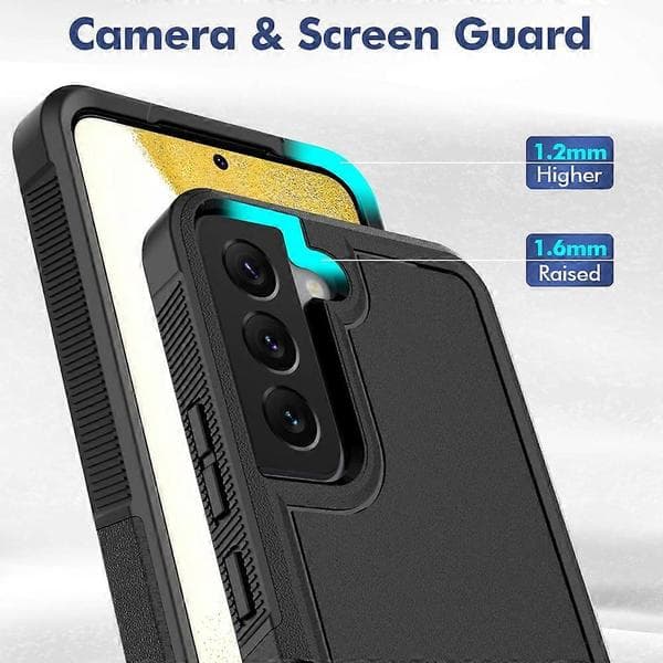 Defender Case Compatible with Samsung Galaxy S22 5G - Heavy Duty, Dustproof, Shockproof, Non-Slip Rugged Case Black