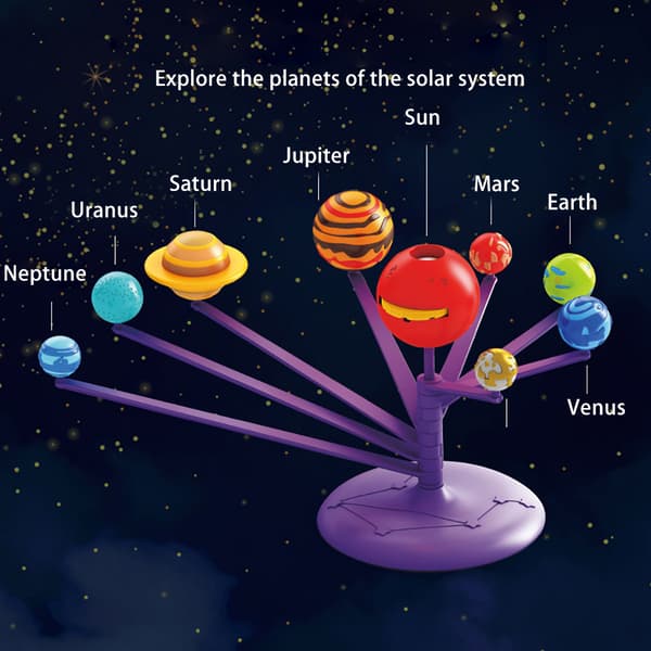 Planetarium Solcellesystem DIY Vitenskapssett Planetmodell STEM Leker Gave til Barn Tenåringer