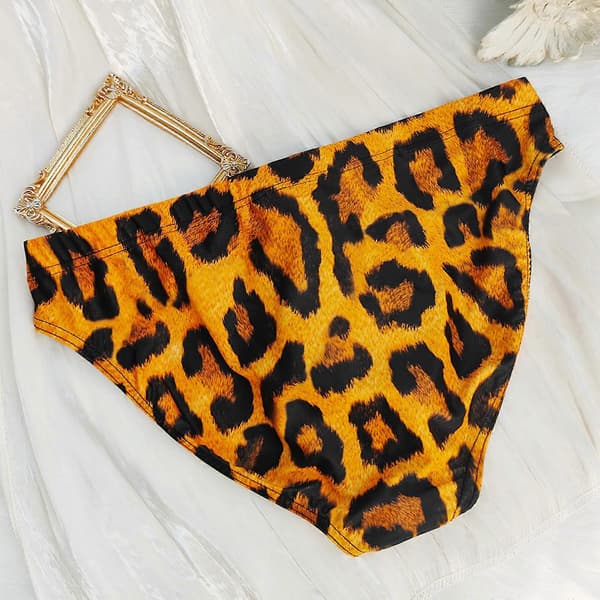 Men's Leopard Print Swim Trunks, Pool and Beach Activity Swimwear, Adjustable Drawstring Swim Shorts, Leopard Pattern leopard pattern L
