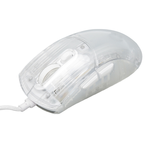 Trådbunden Transparent Mouse 12800DPI 7 Key Macro Programmering 13 RGB Lights Gaming Mouse för Windows för OS X