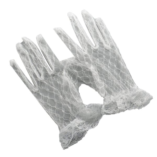 Beige bröllopshandskar bekväma andningsbara eleganta fashionabla enkellager mesh garn mesh handskar beige