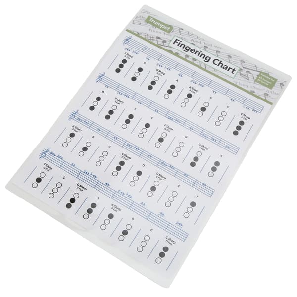 Trompet Akkorddiagram Fingersætning Note Musikinstrument Reference Guide til Hjemmeundervisning Lille