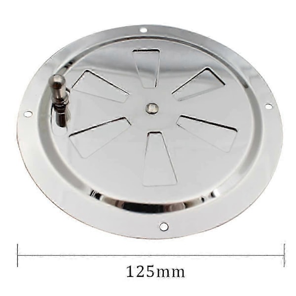 Runt Ventilationsgaller, Justerbar Ventilationsöppning Rostfritt Stål Ventilationsventil Luftintag och Utblås 125mm_SZXM
