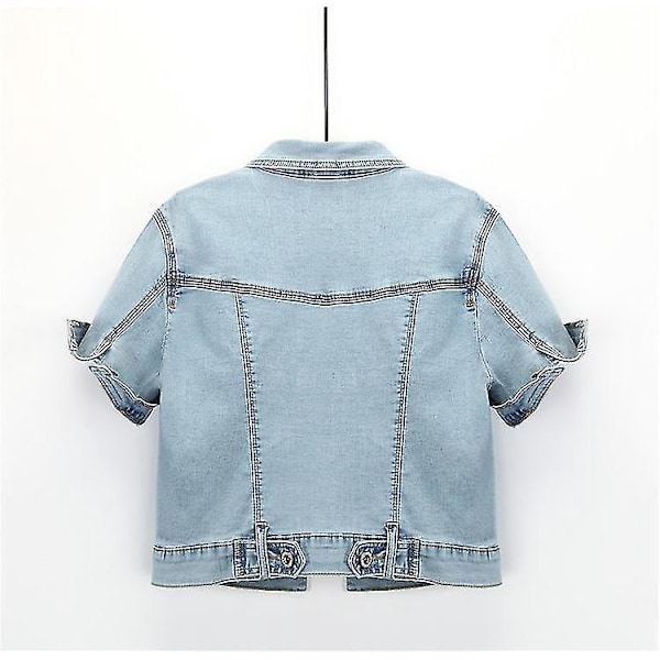 Kesäinen korealainen muoti lyhythihainen denimtakki naisille XL L vaaleansininen