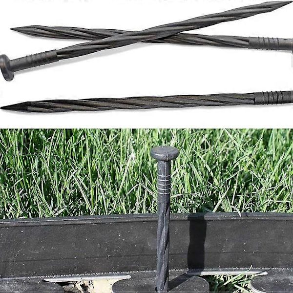 Vihreä muovinen puutarhakate 5 metriä, 15 ankkuritukea, joustava nurmikon reunus vahvoilla tuilla, puutarhaidea, 50 mm korkeus, 4 mm paksuus