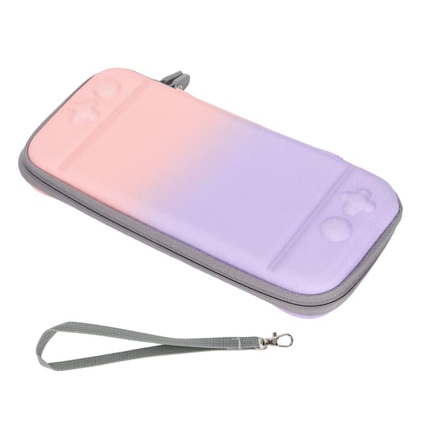 Spelkonsolförvaringsväska Stötsäker Gradientfärg Handhållen Gamepad Skyddsväska med tillbehör för N Switch Rosa Lila