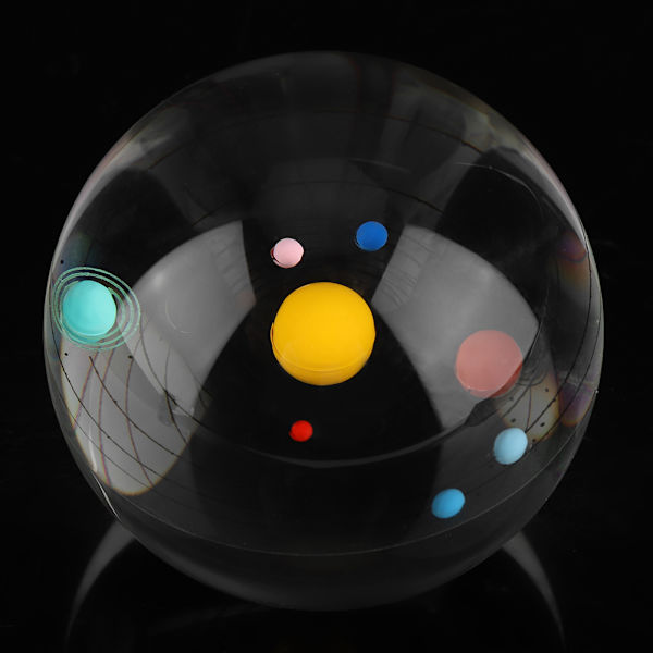 8 cm klar kristallkula transparent galaxier sfär förmögenhetskula hemmakontorsdekor (solsystem)