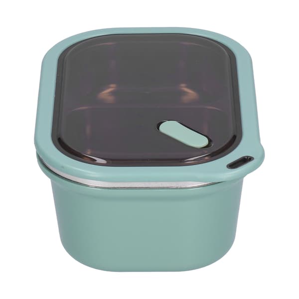 1,2L Bento-låda i rostfritt stål Dubbellager Läcksäker Förseglad Matbehållare Förvaringslåda för Skolpicknick (Grön)