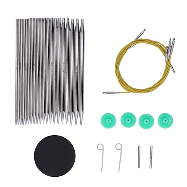 10 par utbytbara cirkulära stickningsnålar set ergonomisk design P-typ nålknappar stickningstillbehör för hemmet
