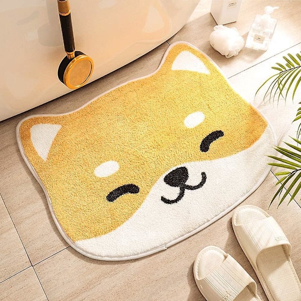 Non-slip Absorbent Cartoon Dog Bath Mat - Perfect for Living Room Entrance and Bathroom Floor