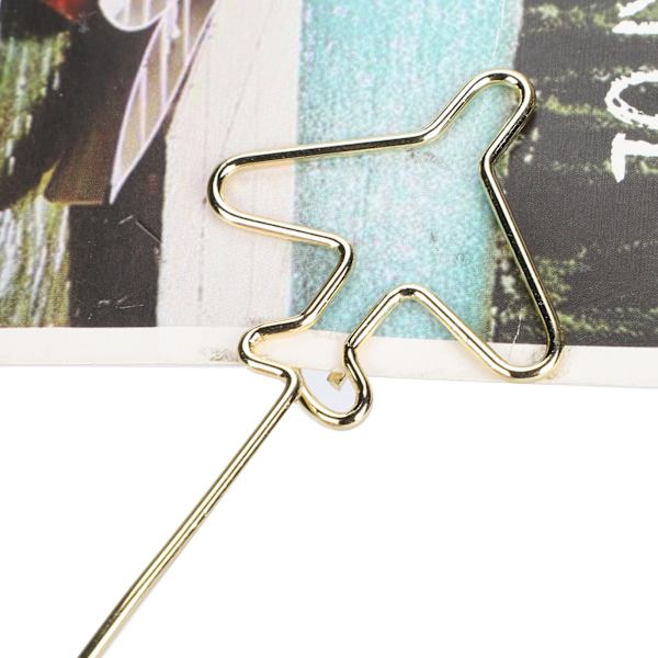 Golden Airplane Desktop Message Clip visitkortholder med base (10 stk)
