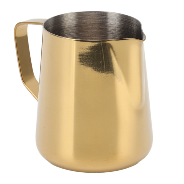 Melkeskummer i rustfritt stål, melkekanne, melkeskummer for kafé, 350 ml, gull