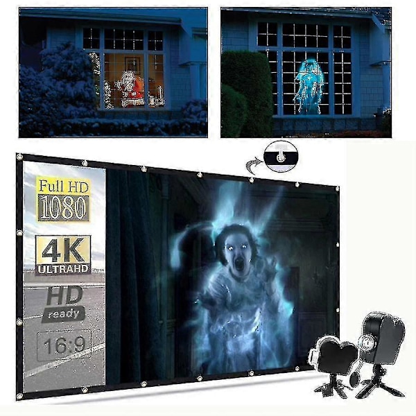 Halloween & Jul Vindusunderland Projektor Laser Dj Scene Lampe Spotlights Spøkelsesdisplay EU