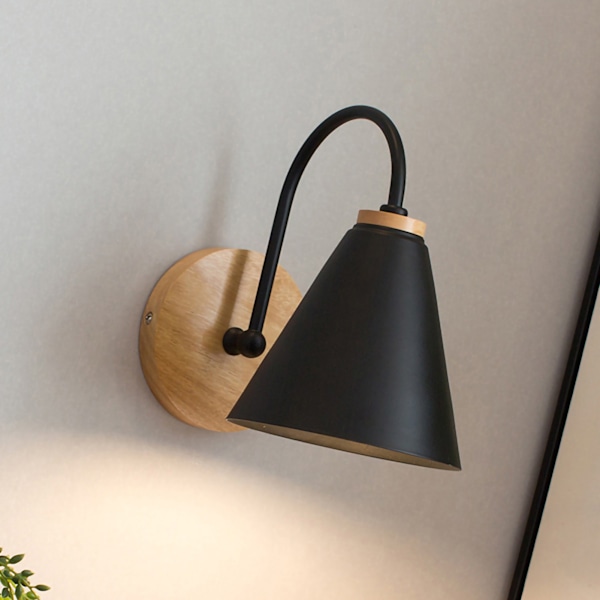 Vägglampa Kurvad Enkel Antirust Vardagsrum Korridor Studie Sovrum Sänglampa Vägglampa för Dekoration Ingen Ljuskälla Svart