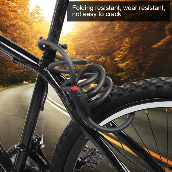Wheelup høystyrke stålkabel terrengsykkel Anti-tyverilås Sikker beskyttelse Sykkelsykkeltilbehør med 2 nøkler (1,2M)