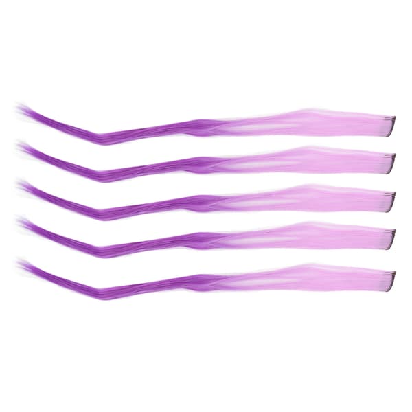 10 st Höjdpunkter Hårförlängning Lång Rak Gradient Utsökt Stilfull Hårförlängning Clip för Cosplay Evenemang Halloween Fester Gradient Lila