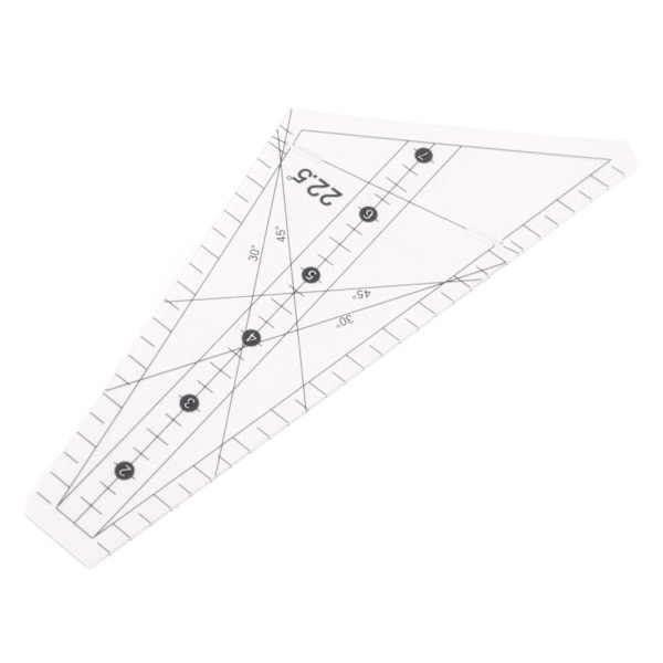 Quiltestang 22,5 grader Slot Design Transparent Plast Skræddersyning Lineal Værktøj til Syning DIY Håndværk12ft