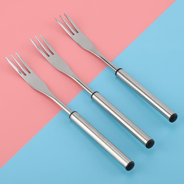 6 stk. Hot Pot-gaffel i rustfrit stål til udendørs picnic og grillspyd
