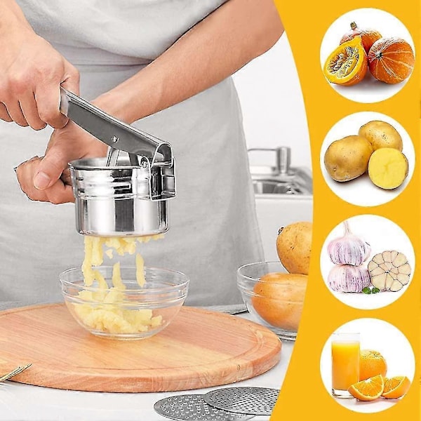 Manuel Kartoffelmoser, Manuel Frugt Kartoffelmoser, Rustfrit Stål Kartoffelmoser, 3 Udskiftelige, Kartoffelmoser ZD OP