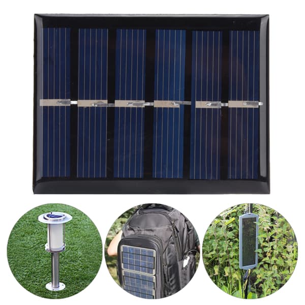 4 stk 3V 0,3W polykrystallinsk silisium DIY sikkerhet solcellepanel med kabel 65x48mm