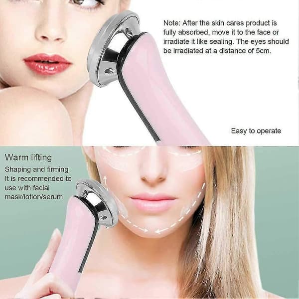 Ansigtsmassager, Lysfarve Hudforyngelsessens, Importeret Ansigtsløftning, Massage Skønhedsinstrument (Rosa)