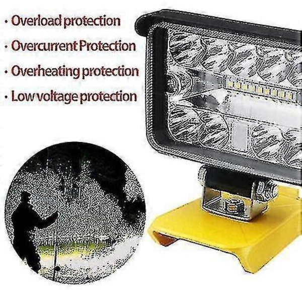 204W LED Arbetslampa 8600 Lm Ficklampa För Dewalt Xr 18V 20V Litiumbatteri 3 Tum