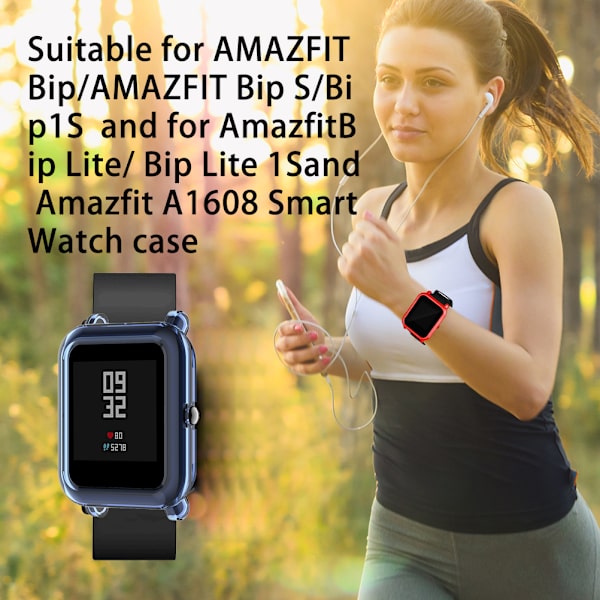 Smart Watch Clear TUP skyddande fodral kompatibel med AMAZFIT Bip S Bip 1S för Amazfit bip Lite 1S för Amazfit A1608
