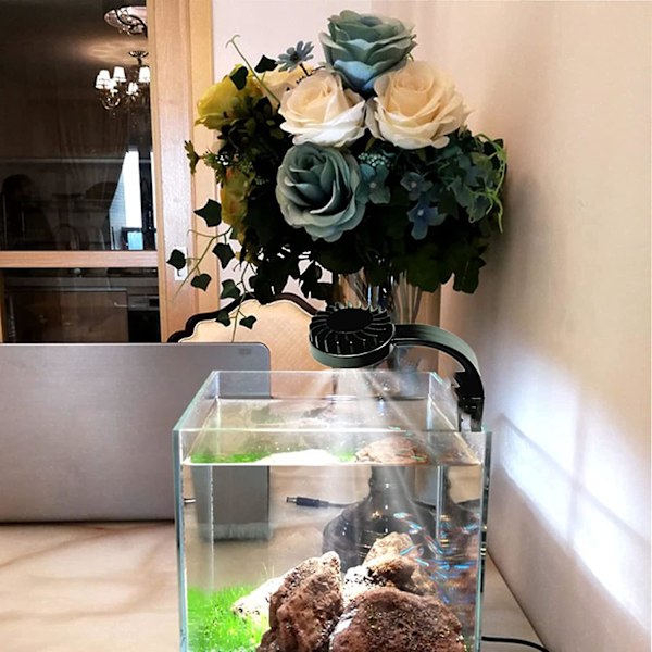 Fuld Spektrum Akvarielys, Lille Clip-lys til Akvarium (Sort)