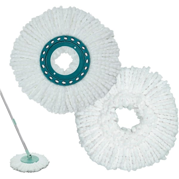 2 kpl Clean Twist Disc Mop -moppipään vaihtopäät, yhteensopivat Leifheitin kanssa - imukykyistä mikrokuitua - Sopii kaikentyyppisille lattioille - Helppo vaihtaa