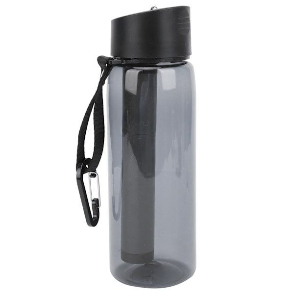 Suodatettu vesipullo integroidulla suodatinpillillä Camping Emergency Water Bottle PurifierGray