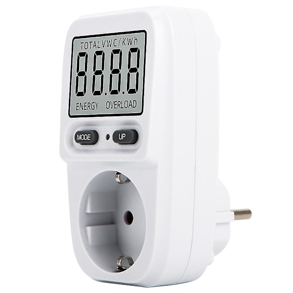 Wattmeter Stikdåse Energimåler, Strømforbrug med LCD-display