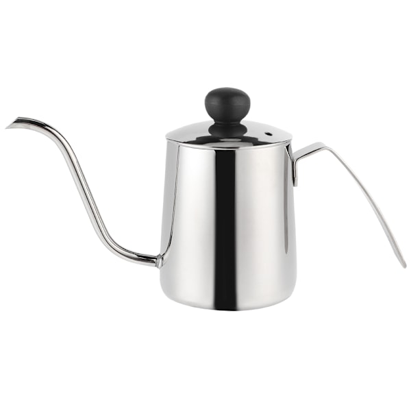 250ml Stainless Steel Coffee Pot Long Spout Kettle with Handle for Home Coffee ShopWith Lid