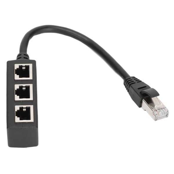 RJ45 Ethernet Adapter Kabel Forlengelsesfunksjon 1 til 3 Port Excellent Connection Splitter Adapter med 1 m kabel for hjemmet