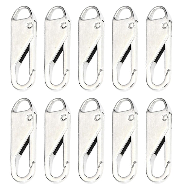 5st/10st/20st Avtagbart Dragkedjehuvud Hög Elasticitet Brett Användningsområde Miljövänlig Återanvändbar Dragkedjekläpp För Dragkedja Zekai Silver 10st