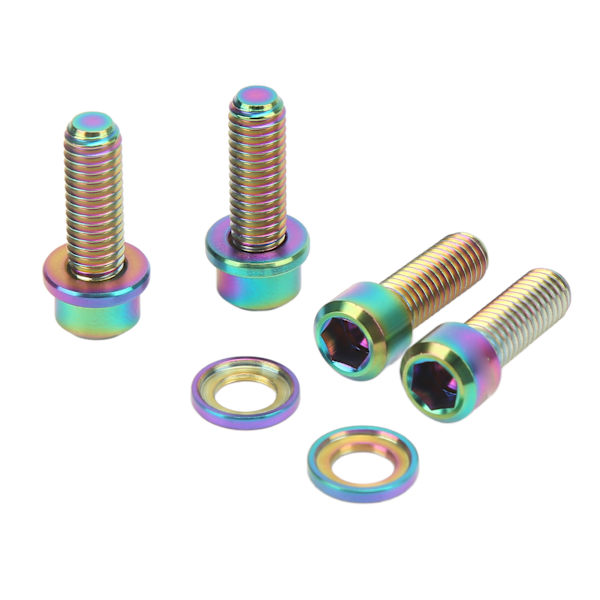 4 set skivbromsskruv brickor set M6 18mm fast anslutning rostfria lätta Ti legering skivbroms fixeringsskruv set färgglada