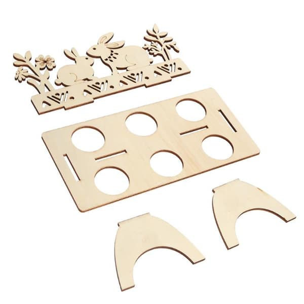 Påskeæg Rack DIY Påskeæg Træ Stand Holder Høne Påske Hjemmeindretning