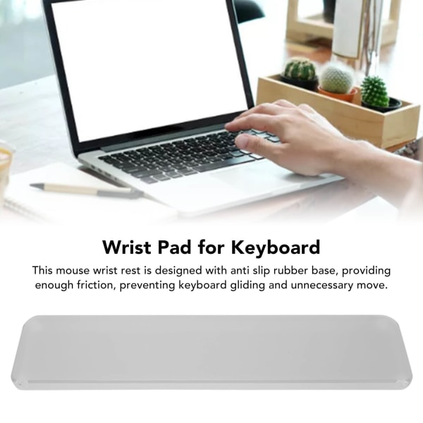 Tangentbord Handledsstöd 0,4 till 0,6 tum lutning Ergonomisk klar akryl Anti-slip tangentbord Handledsstöd för bärbar dator med 87 tangenter