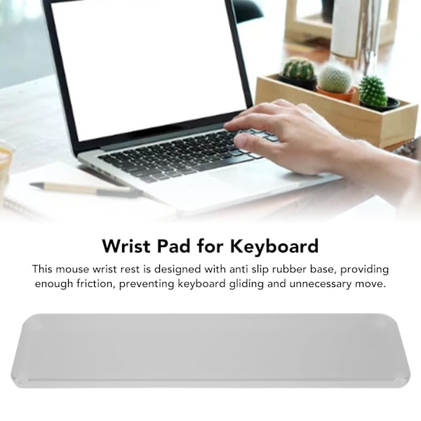 Tastatur håndledsstøtte 0,4 til 0,6 tommer hældning Ergonomisk klar akryl anti-slip tastatur håndledsstøtte til bærbar computer med 87 nøgler