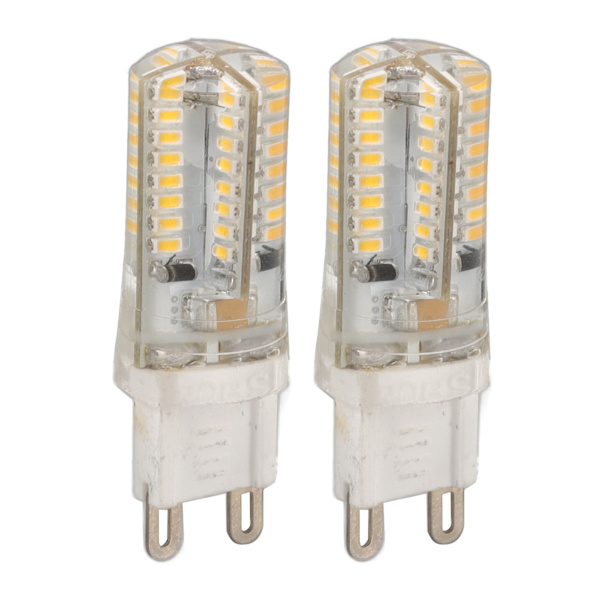 2 st G9 LED-lampor Professionella 64LEDs Hög Ljusstyrka Keramik Ljuskällor för Kronljusbelysning 3W AC110V