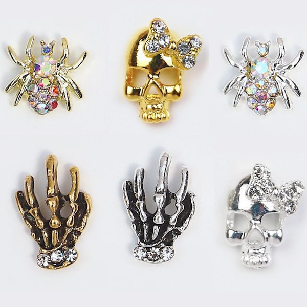 Halloween Nail Art Asusteet 3D metalliseos Kiiltävä DIY Nail Art Decoration Manikyyri tarvikkeet Halloween Nail Art tarvikkeet