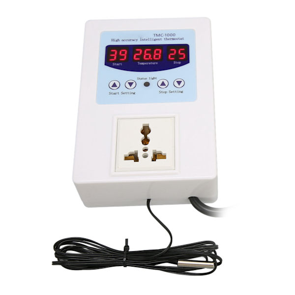 Digital LED temperaturregulator Vandtæt Plug and Play Opvarmning Køling Termostat til Opdræt Akvarier 110‑240V EU Stik