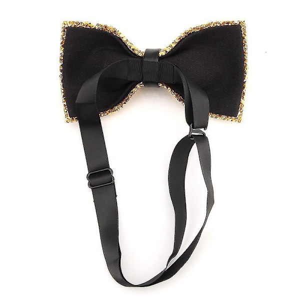 Gullglitter Sløyfe Sett 2 stk 13cm Elastisk Festdrakt Karneval Halloween Temafest