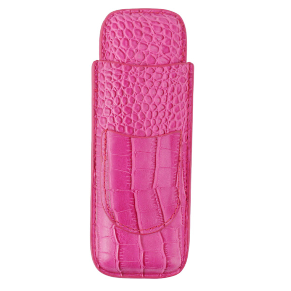 Cigar Case Holder i mjukt läder, bärbar, slitstark, vintage cigarrhumidor för födelsedag, rosa