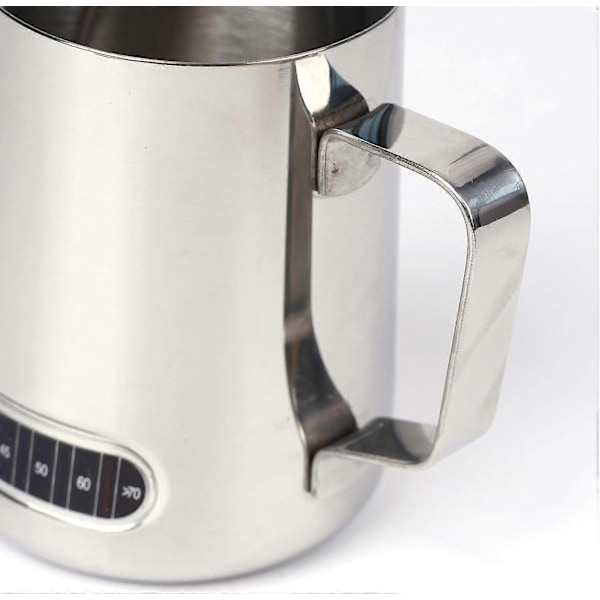 Mælkekande med termometer 550ml - Kaffekande i rustfrit stål - Mælkekop til hjem og køkken