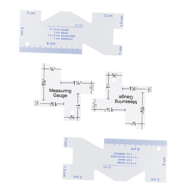 Uregelmessig søm Aluminiumslinjal Tykkelse Målemåler Patchworks Quilt Skreddersy Verktøy