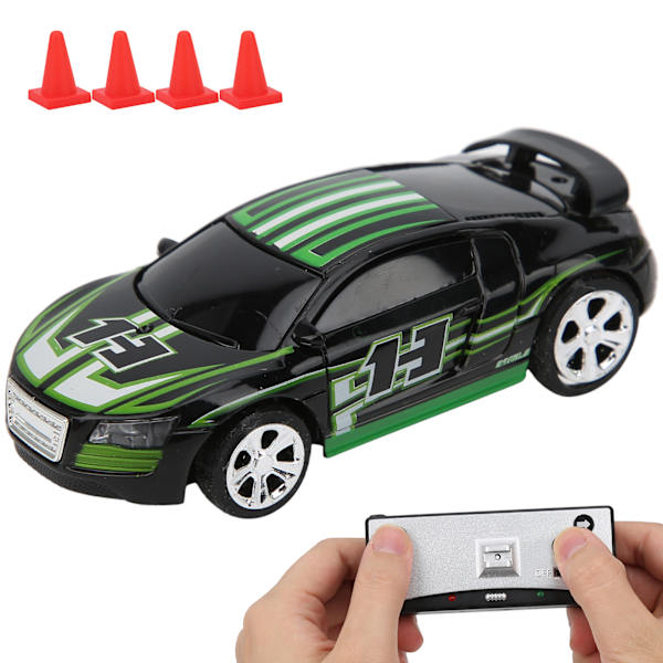Mini RC Bil med Drikkedåse Strøm Inducering Firevejs Fjernbetjening APP Dobbelttilstand Legetøjsmodel (Sort)